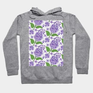 Purple Lilac Flowers Pattern Hoodie